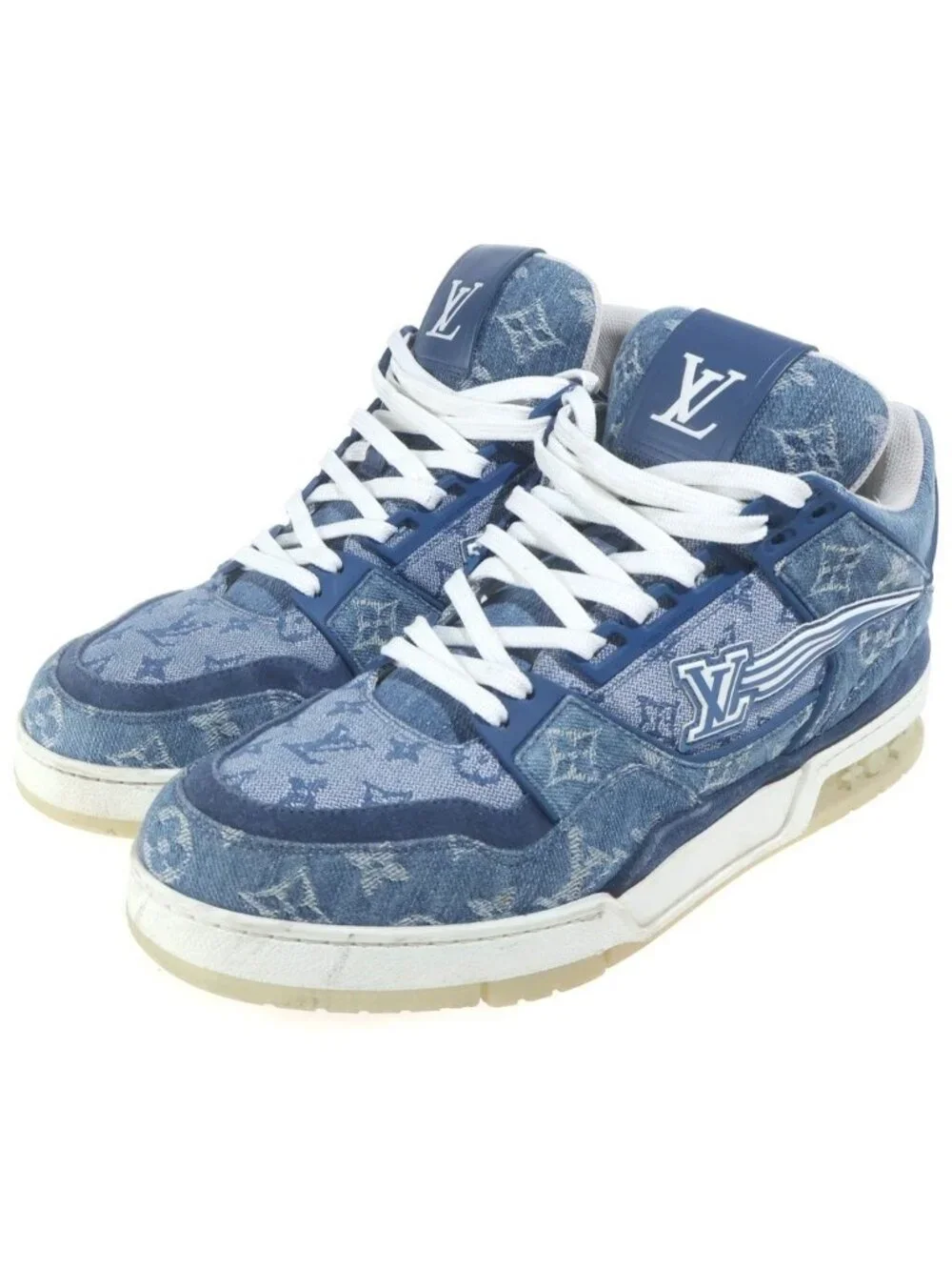 Louis Vuitton Monogram Denim LV Trainer Blue Sneaker